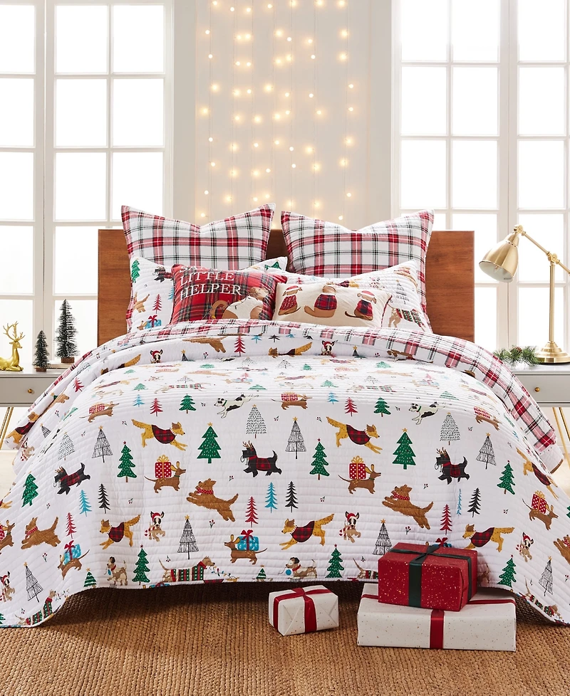 Levtex Jingle Paws Plaid 2-Pc. Sham Set, European