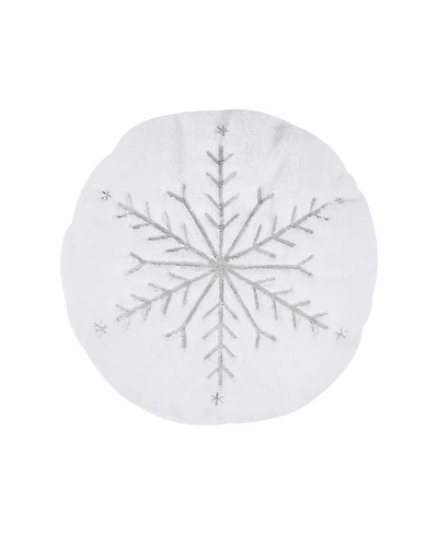 Levtex O Christmas Tree Snowflake Decorative Pillow, 16" Round