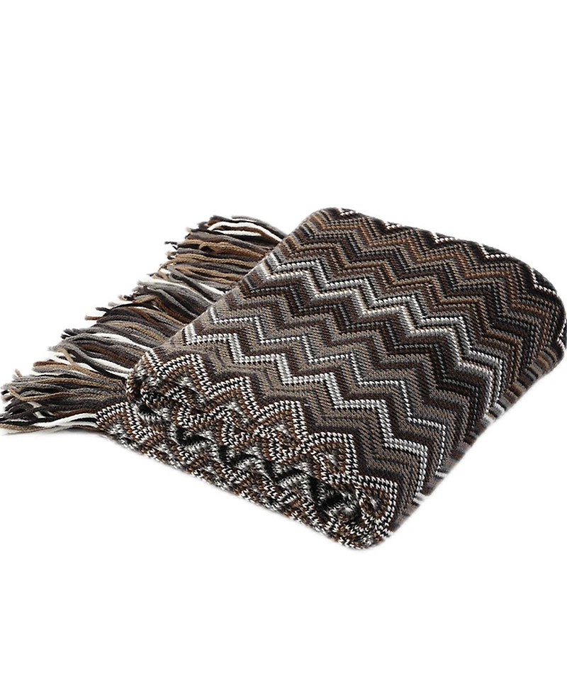 Battilo Lifestyle Colorful Chevron Bohemian Knit Throw, 51" x 80"