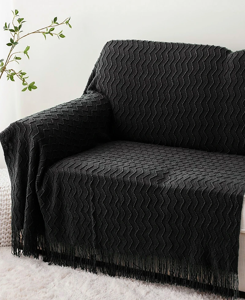 Battilo Wave-Link Texture Lightweight Throw, 50" x 60"