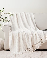 Battilo Classic Textured Woven Micro Chenille Throw, 60" x 80"
