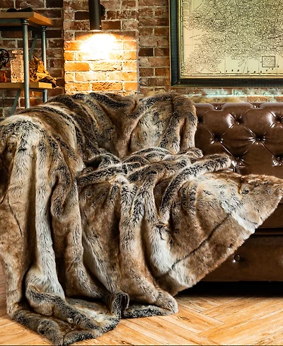 Battilo Luxury Tipped Faux Fur Throw, 60" x 80"