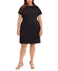 London Times Plus Bow-Neck Sheath Dress