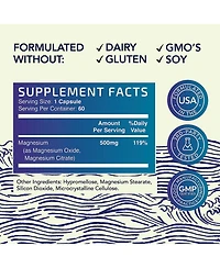 Nobi Nutrition Magnesium Complex Capsules, Magnesium Oxide, Magnesium Citrate, Nobi Nutrition, 60ct