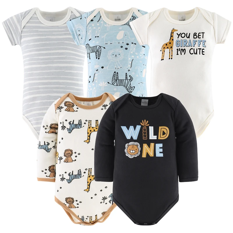 The Peanutshell Baby Boys Newborn Layette Gift Set Boys, Blue Safari, 30 Essential Pieces