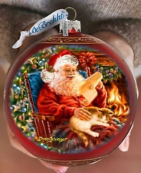 Designocracy House Warming Santa Large Holiday Glass Collectible Ornaments D. Gelsinger