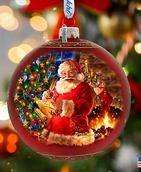 Designocracy Wish List Santa Large Holiday Glass Collectible Ornaments D. Gelsinger