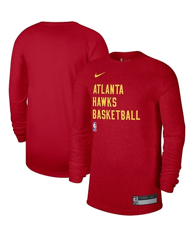 Men's and Women's Nike Red Atlanta Hawks 2023/24 Legend On-Court Practice Long Sleeve T-shirt