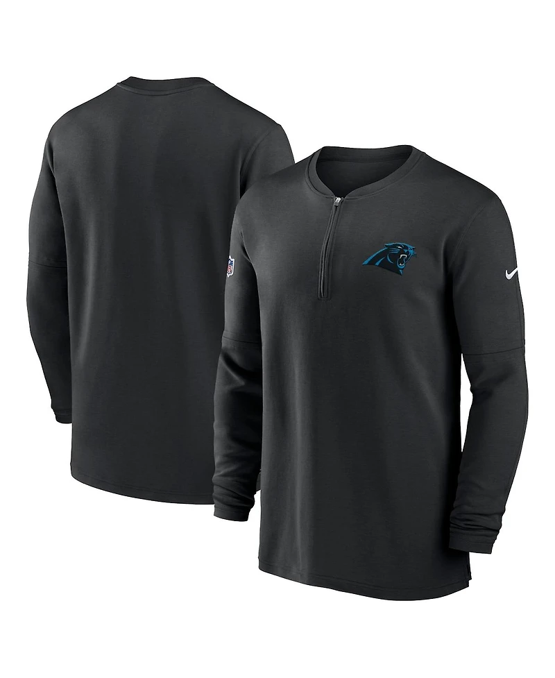 Men's Nike Black Carolina Panthers 2023 Sideline Performance Long Sleeve Quarter-Zip Top