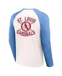 Men's Darius Rucker Collection by Fanatics White, Light Blue St. Louis Cardinals Team Color Raglan T-shirt