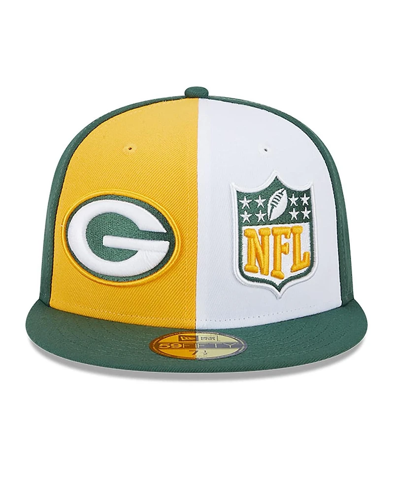 Men's New Era Gold, Green Green Bay Packers 2023 Sideline 59FIFTY Fitted Hat