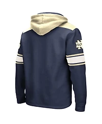 Men's Colosseum Navy Notre Dame Fighting Irish Big and Tall Hockey Lace-Up Pullover Hoodie