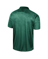Men's Colosseum Green Colorado State Rams Honeycomb Raglan Polo Shirt