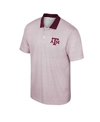Men's Colosseum White, Maroon Texas A&M Aggies Print Stripe Polo Shirt