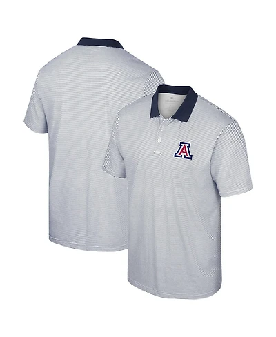 Men's Colosseum White, Navy Arizona Wildcats Print Stripe Polo Shirt