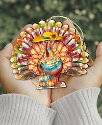 Designocracy Holiday Wooden Ornaments Thanksgiving Turkey Home Decor G. DeBrekht