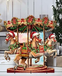 Designocracy Christmas Carousel 32" Christmas Outdoor Yard Decor G. DeBrekht