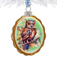 Designocracy Owl Keepsake Holiday Mercury Glass Ornaments G. DeBrekht