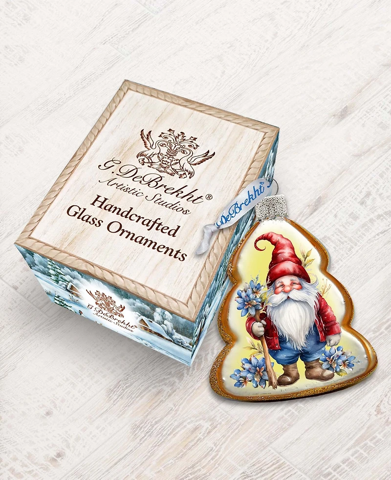 Designocracy Christmas Gnome Keepsake Mercury Glass Christmas Ornaments G. DeBrekht