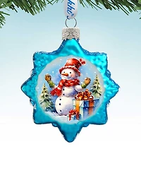 Designocracy Snowman Gift Keepsake Holiday Mercury Glass Ornaments G. DeBrekht