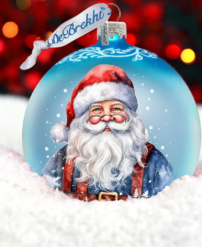 Designocracy Santa's Magical Presence Ball Christmas Mercury Glass Ornaments G. DeBrekht