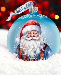 Designocracy Santa's Magical Presence Ball Christmas Mercury Glass Ornaments G. DeBrekht