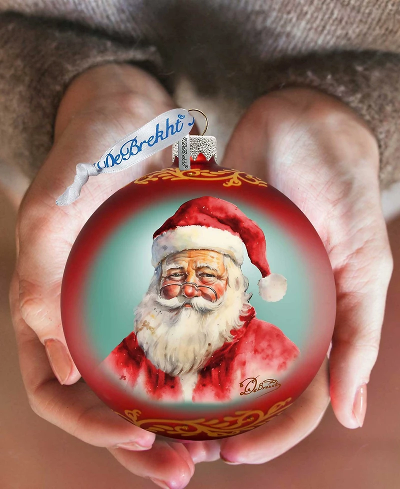 Designocracy Captivating Smile of Santa Ball Mercury Christmas Glass Ornaments G. DeBrekht