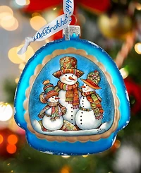 Designocracy Snowman Family Rainbow Mercury Glass Christmas Ornaments G. DeBrekht