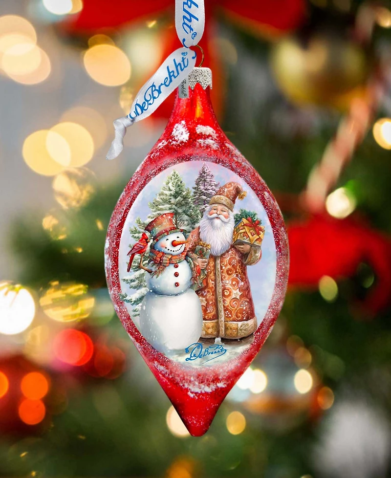 Designocracy Winter Friends Drop Mercury Christmas Glass Ornaments G. DeBrekht