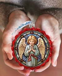 Designocracy Little Angel Wreath Holiday Mercury Glass Ornaments G. DeBrekht
