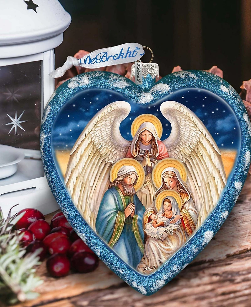 Designocracy Angel's Divine Presence Nativity Heart Lg Collectible Ornaments G. DeBrekht