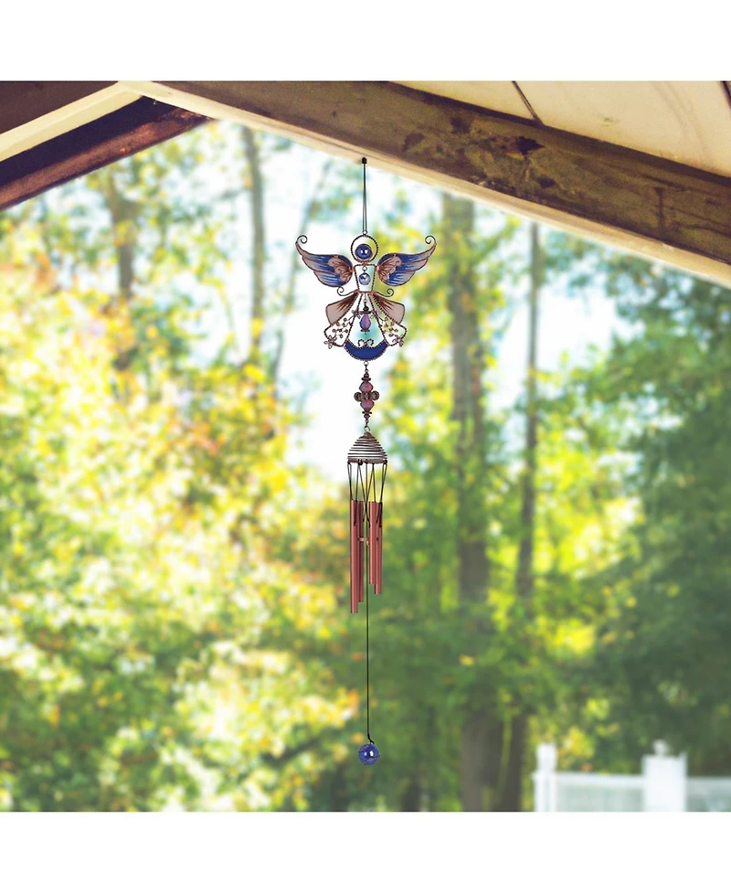 23" Long Angel Copper and Gem Wind Chime