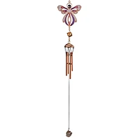 Fc Design 18" Long Purple Angel Copper and Gem Wind Chime Home Decor Perfect Gift for House Warming, Holidays and Birthdays