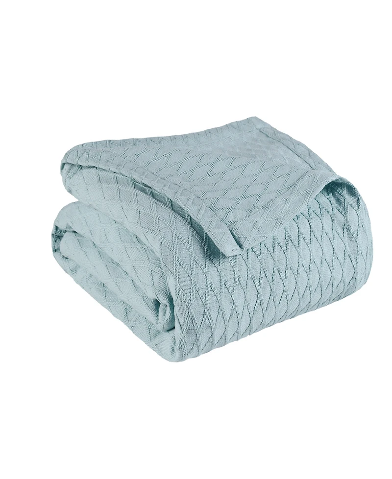 Superior Diamond Pattern All Season Woven Cotton Blanket, California King