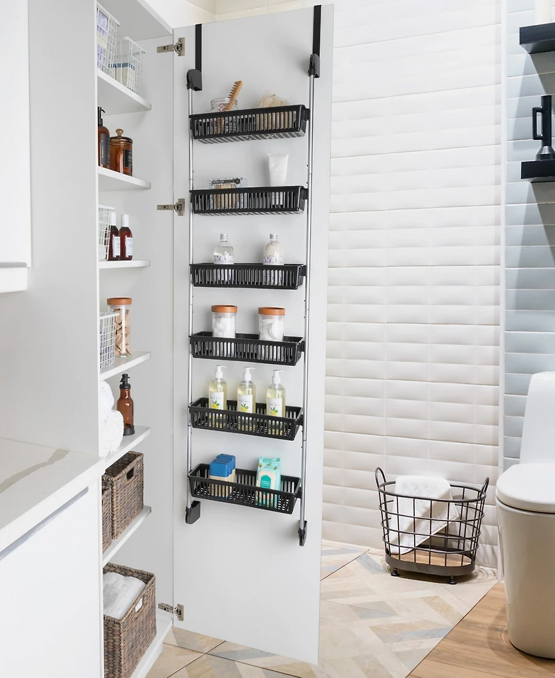 Smart Design 6-Tier Over the Door Pantry Organizer with 6 Full Baskets