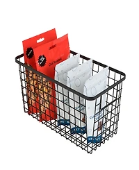 Smart Design Nestable 6" x 12" x 6" Basket Organizer with Handles, Set of 4