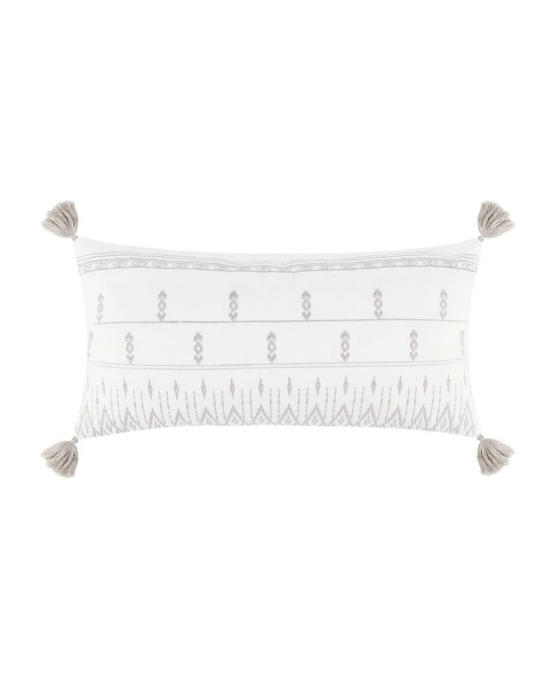 Levtex Tamiya Tassel Embroidered Decorative Pillow, 12" x 24"