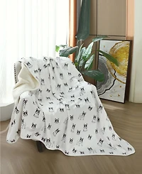Happycare Textiles Advanced Water Resistant Pets Print Comfort Throw