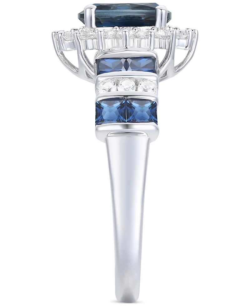 Sapphire (2-1/2 ct. t.w.) & Diamond (3/8 ct. t.w.) Halo Ring in 14k Gold (Also in Ruby & Emerald)