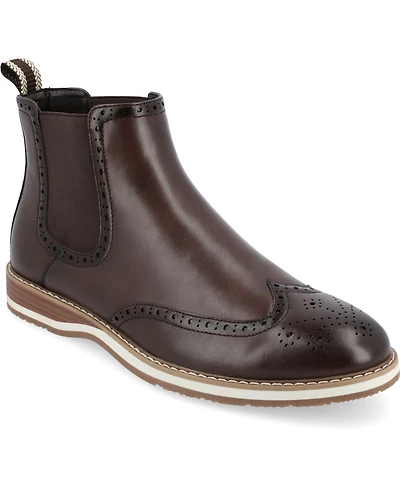 Vance Co. Men's Thorpe Tru Comfort Foam Wingtip Slip-On Chelsea Boots