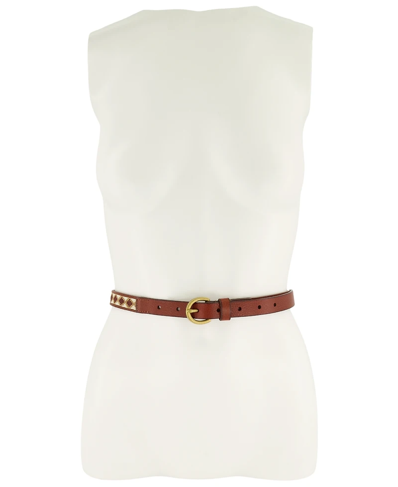 Frye Women's 20mm Beaded Leather Belt