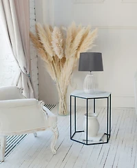All The Rages 17.63" Contemporary Fluted Glass Bedside Table Lamp with Gray Fabric Shade
