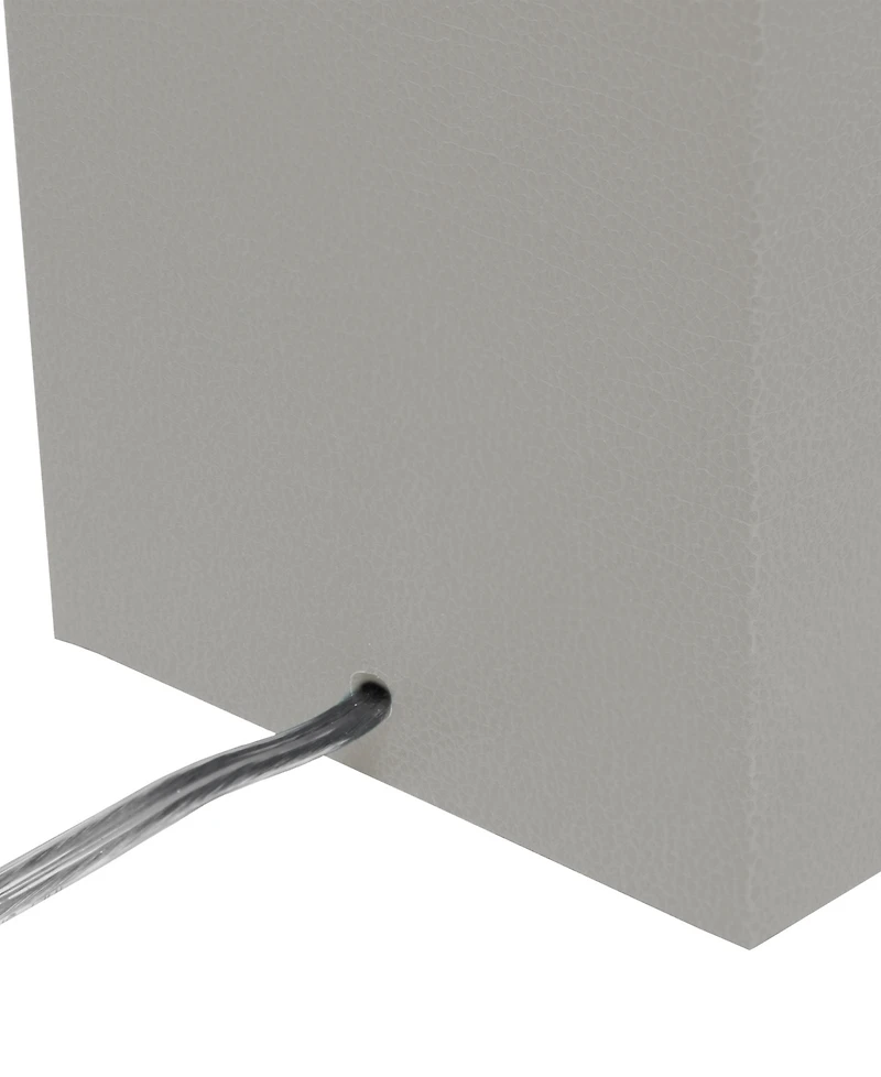 Lalia Home Lexington 21" Leather Base Modern Decor Bedside Table Lamp with Usb Charging Port