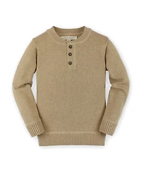 Hope & Henry Boys' Organic Cotton Long Sleeve Henley Pullover Sweater, Kids