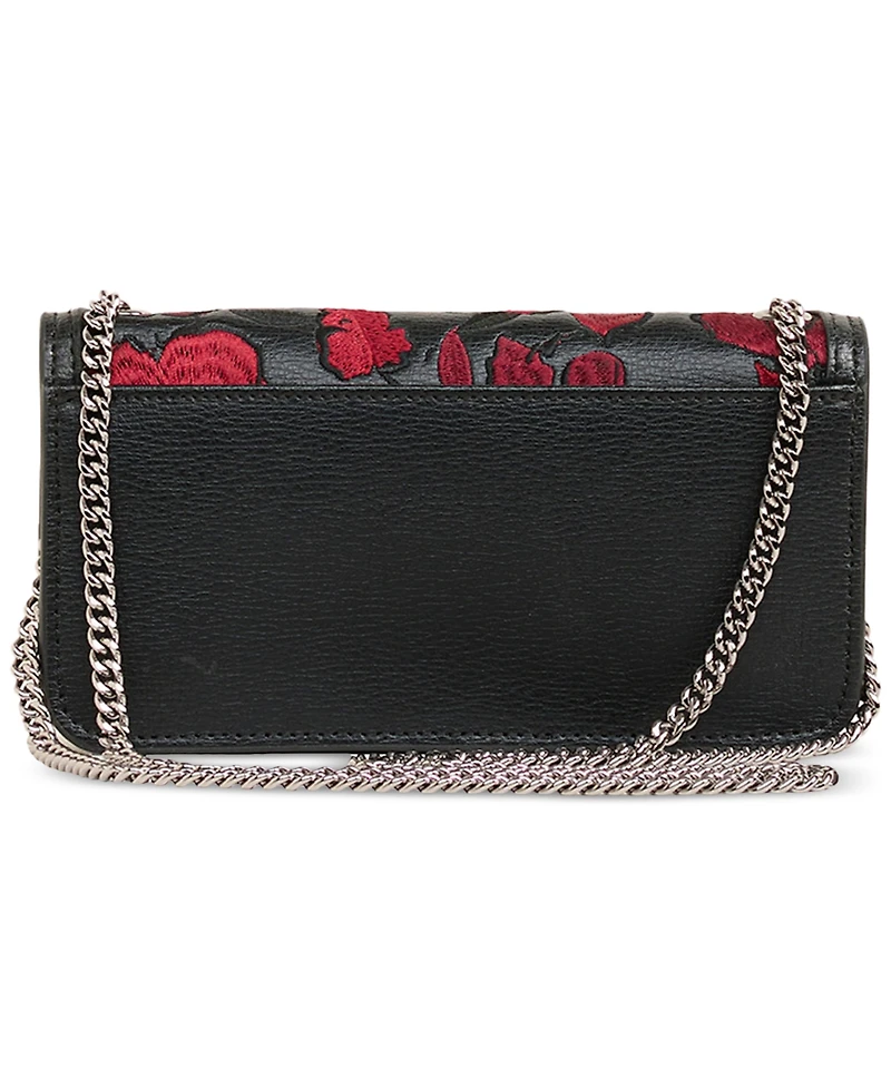 Karl Lagerfeld Paris Lafayette Tapestry Leather Wallet on a Chain