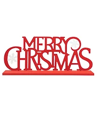 Glitzhome 18" L Wood Metal Merry Christmas Table Decor