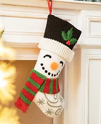 Glitzhome 20.5" L Hooked Stocking, Snowman