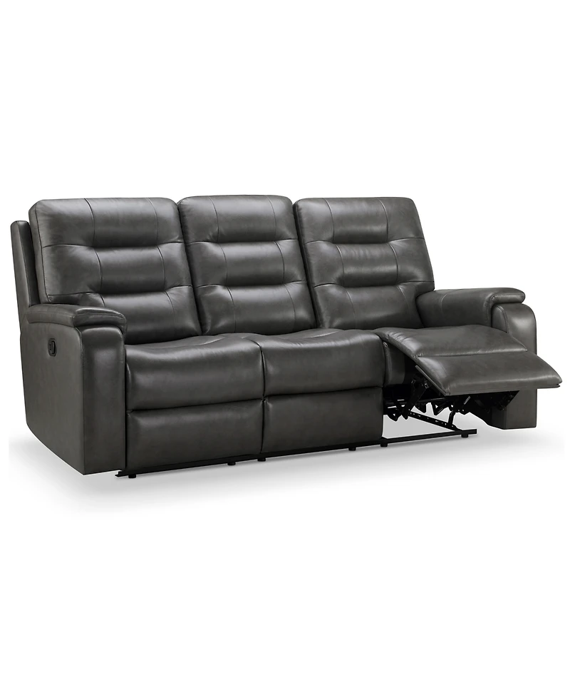 Abbyson Living Waylen 81.5" Top-Grain Leather Manual Reclining Sofa