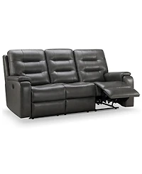 Abbyson Living Waylen 81.5" Top-Grain Leather Manual Reclining Sofa