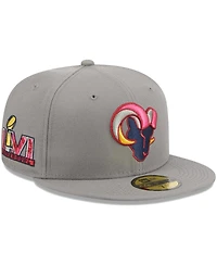 Men's New Era Gray Los Angeles Rams Color Pack 59FIFTY Fitted Hat